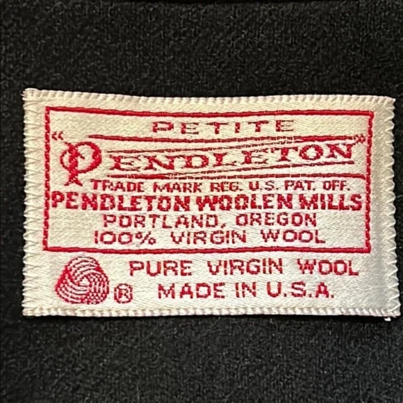 Pendleton Vintage Pure Virgin Wool Blazer Jacket 2 Button Front Black Size 10 P - Picture 2 of 9